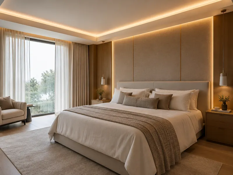 Quarto com sanca e iluminação indireta