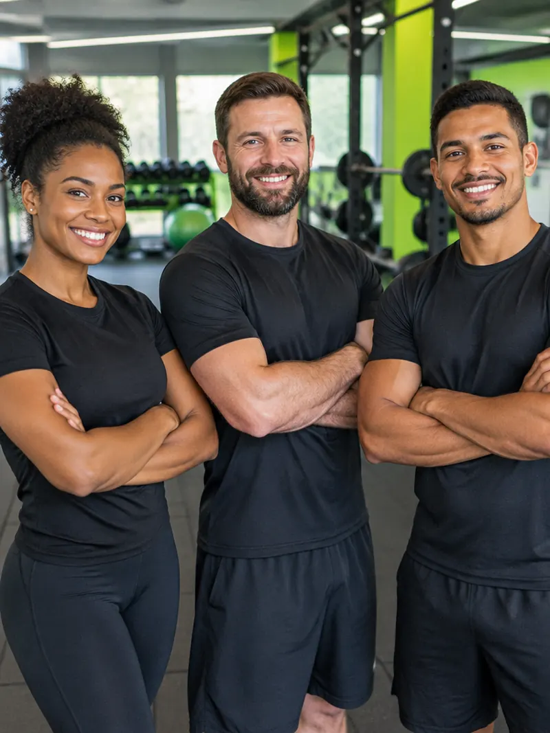 Equipe de personal trainers do estúdio