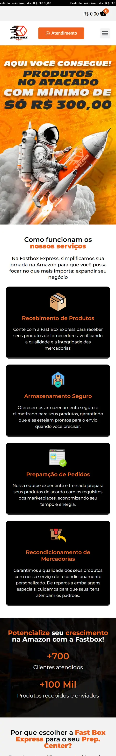 Loja virtual FastBox Express no celular