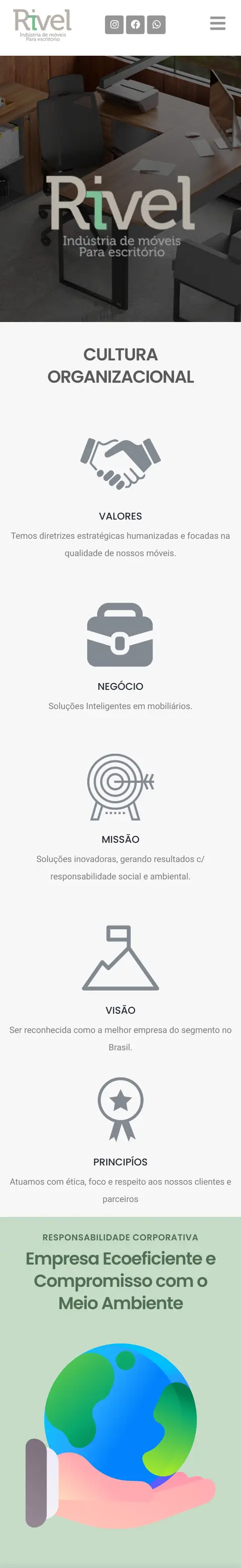 Site da Rivel Móveis no celular