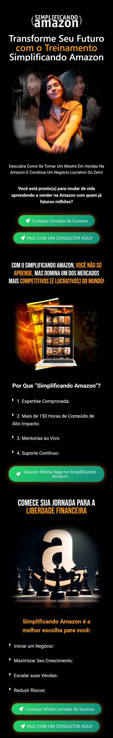 Página de vendas do Simplificando Amazon no celular